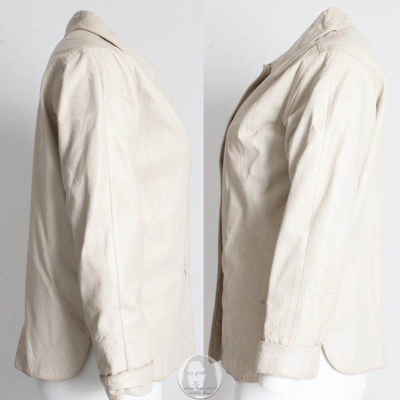 Bonnie Cashin for Sills Bone Leather Top Blouse Button Front Vintage 60s Rare - Picture 6 of 8